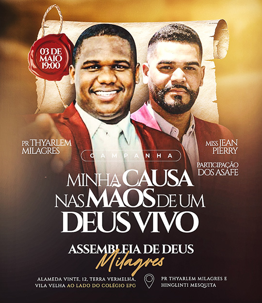 Cartaz – Minha causa nas mãos de deus