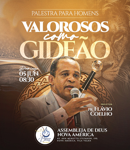 Cartaz – Palestra para homens, Valorosos como Gideão